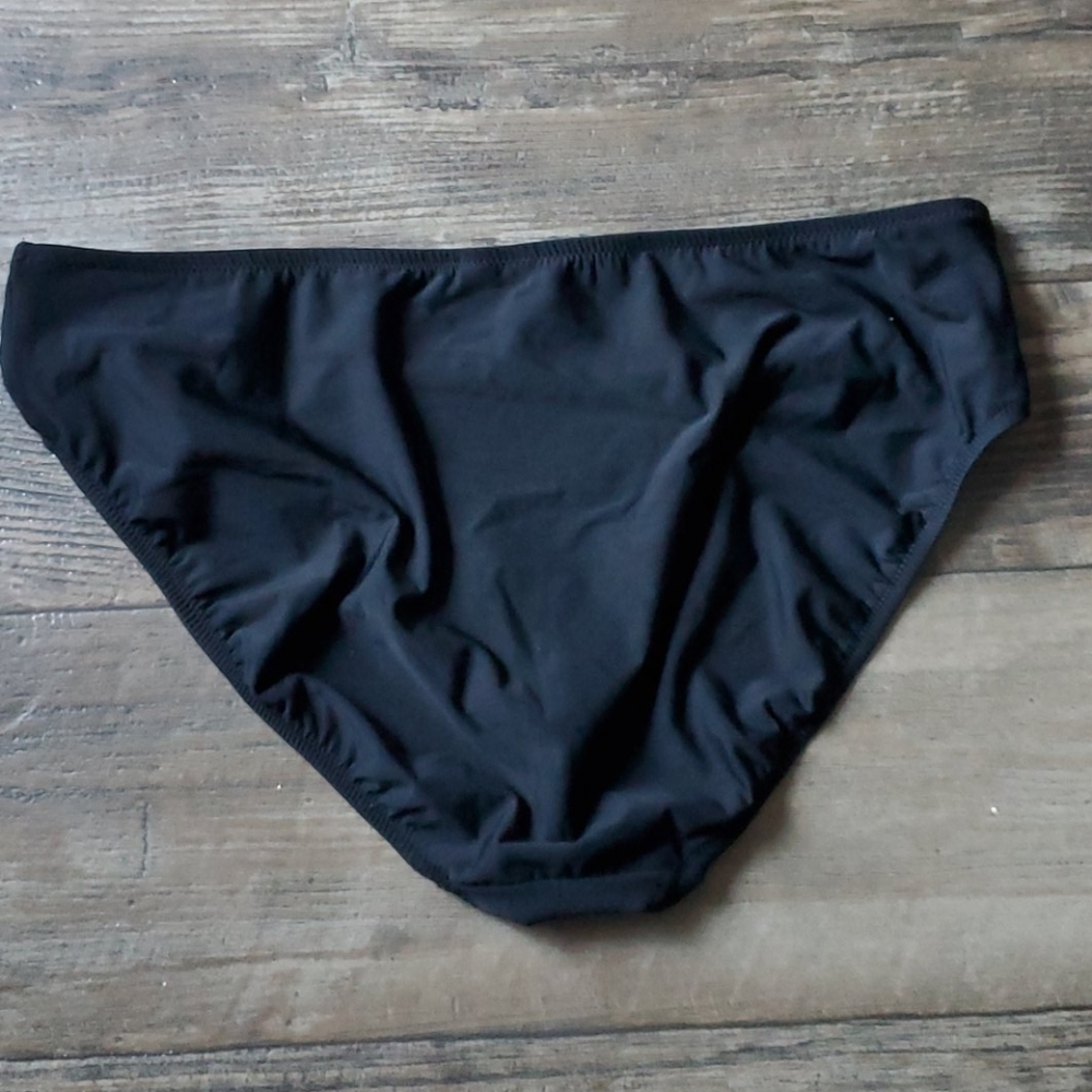 Be Creative Solid Black Faux Wrap Bikini Bottom - Picture 4 of 6